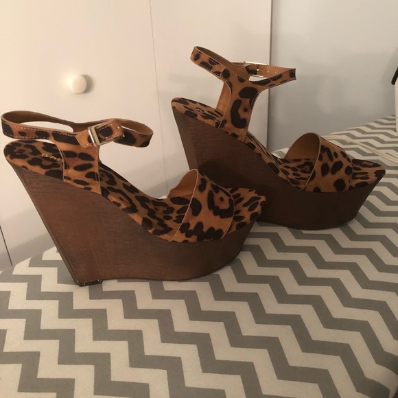 BAMBOO Shoes - Leopard Wedge Heels BAMBOO Shoes - Leopard Wedge Heels